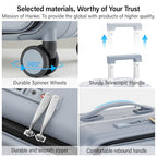 20 Inch Carry On Luggage with Cup Holder and USB Ports (Grey / Non-Expandable 20 Inch)