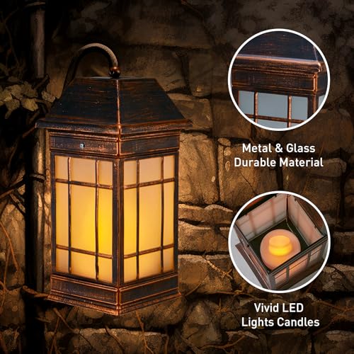 15.5" Solar Lantern Outdoor Waterproof (Black02)