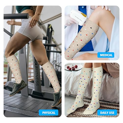 Extra Thick Wide Calf Compression Socks for Women&Men Plus Size 20 (2 Pairs-polkadots / X-Large)
