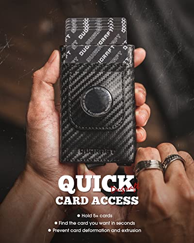 Pop Up Wallet Compatible with AirTag (CF Black)