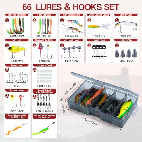 2 Pack 6ft 24T Telescopic Poles & Reels Combo for Freshwater Bass (Red - 2 Rods & 2 Reels Surf Fishing Combo (PVC Storage Case) / 1.8M/6FT)