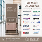 Carry On Luggage 22x14x9 Airline Approved Suitcase with Wheels (Champagne Gold / 3 Piece Sets (20/BP/TB))