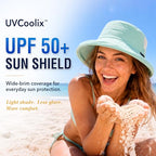 UVCoolix UPF 50+ Wide Brim Ponytail Sun Hat (Large-X-Large / Navy)