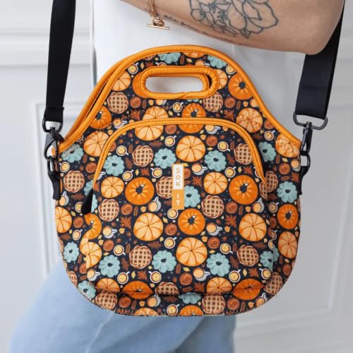 LunchTote Zippered Bag Insulated Neoprene Caddy (Give Thanks / X-Large 6.5 Quart Lunch Tote)