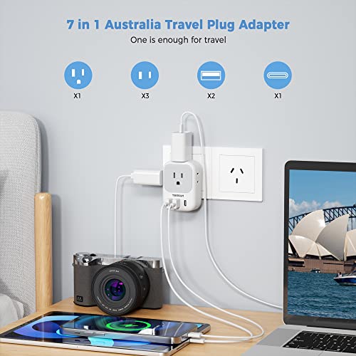 Australia Plug Adapter (White grey-Type I)