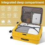 29 Inch Checked Luggage with Expansion and Side Opening (Yellow / 29 Inch)