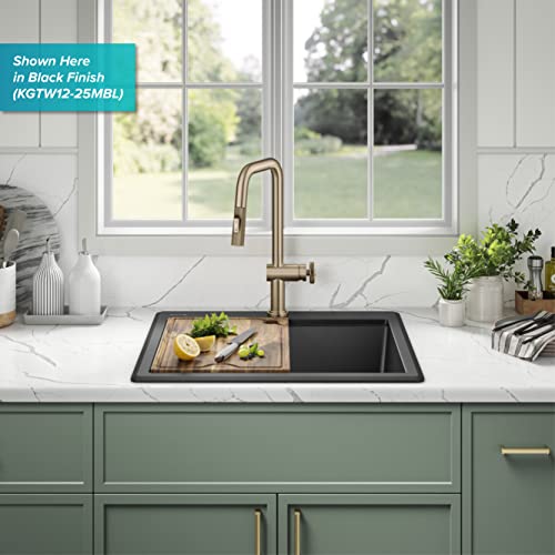 Bellucci 25 inch Granite Workstation Drop In Top Mount Single Bowl Kitchen Sink in White with Accessories (25 Inch / White)