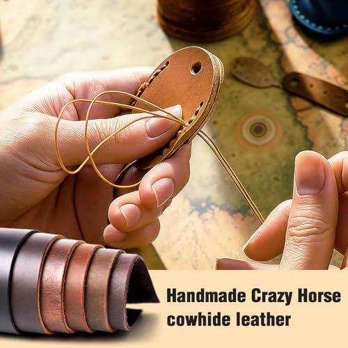 Genuine Leather AirTag Holder Compatible with Apple AirTag 2nd Gen & 1st Gen (Grey)