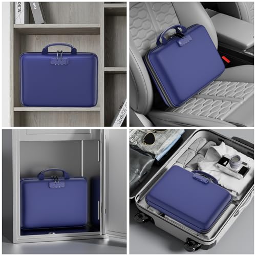Fireproof File Organizer with Lock (15.5" x 11.5" x 3"(colorful) / Blue)