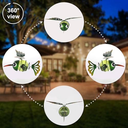 2 Pack Hummingbird Solar Hanging Lantern Outdoor Garden Decor (Hummingbird)