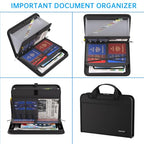 Accordion File Organizer (Black / 14.2" x 10.4" x 2")