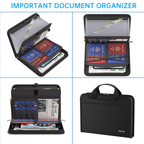 Accordion File Organizer (Black / 14.2" x 10.4" x 2")