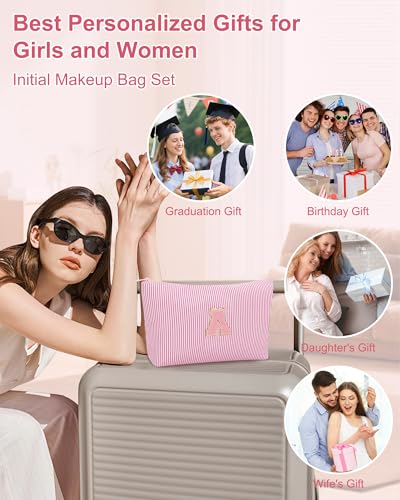 Personalized Initial Makeup Bag 3 (Pink 03)