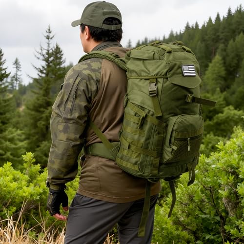 50L Tactical Backpack for Men and Women (Army Green / Large-50L)