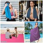 Microfiber Travel Sports Towel (Grey / S:16''x32''(2 Pcs))