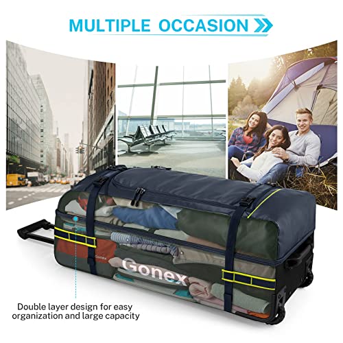 Rolling Duffle Bag with Wheels (Navy / 33 inch)