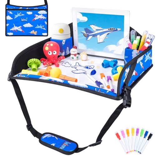 Kids Travel Tray for Car Seat (Blue Plane)