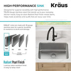 Stainless Steel 25 in 16 Gauge Undermount Kitchen Sink KA1US25B (25 Inch / Single Bowl)