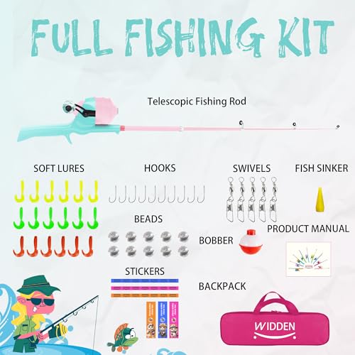 Kids Fishing Pole (Mint Blue & Sugar Pink)