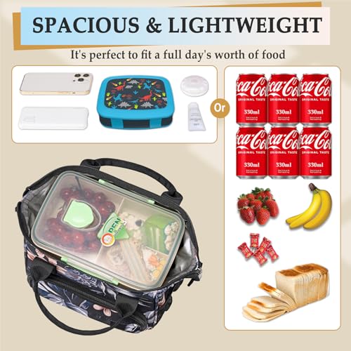 Hibiscus Small Lunch Bag Lightweight Insulated Lunch Box for Women Work Portable Soft Cooler for Picnic Travel Road Trips (Small / S2: Hibiscus)