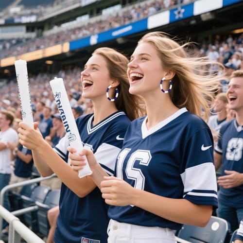 Game Day Earrings Football Baseball Earrings for Women Sports Team Heishi Hoop Earring Football Accessories Outfits Cheer Mom Essentials Fall Sports Must Haves Cheer Gifts (Blue White)