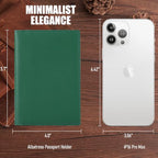 Albatross Leather Travel Passport Holder (Green)