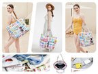Waterproof Beach Tote Pool Bags for Women Ladies Extra Large Gym Tote Carry On Bag With Wet Compartment for Weekender Travel (Slipper)