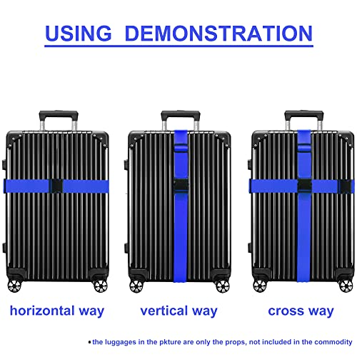 Luggage Straps for Suitcases TSA Approved Travel Essentials 8 Pack (Blue)