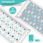 Baby Fitted Crib Sheets (Elephant Whale / 52X28 Inch)