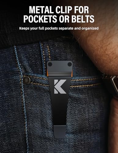 Key Organizer Key Holder Compact Key Case Minimalist Metal Key Chain Key Holder for Keychain Secures 8 (Orange)