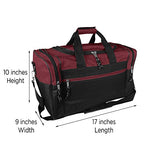 17" Blank Duffle Bag Duffel Bag Travel Size Sports Durable Gym Bag (Maroon)