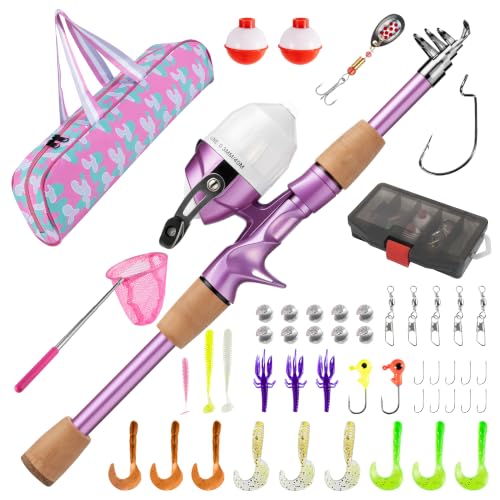 Kids Fishing Pole (Metallic Pink)