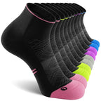 Ankle Compression Running Athletic Socks for Men Women (Small-Medium / Black Mixed (5 Pairs))