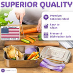 Stainless Steel Bento Box + Condiment Container (Lavender / 60oz / 1800ml)
