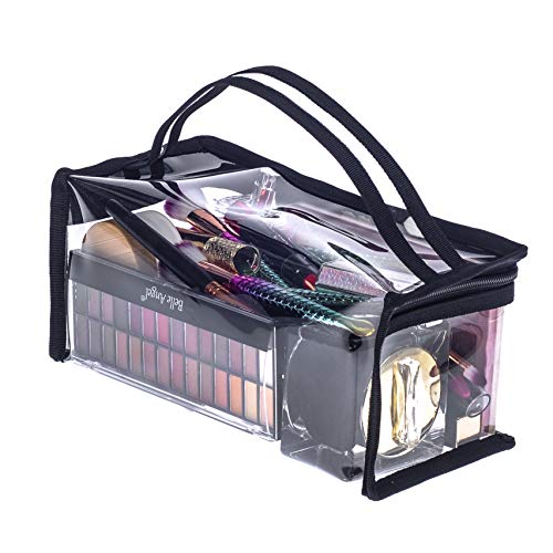 Small Rectangular Clear PVC Makeup Bag Make Up Artist Tool Organizer Pouch Bag Transparent Vinyl Cosmetic Bag Actor Bag with Handle