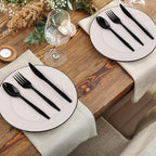 360 Pieces Black Plastic Cutlery Set (Black)