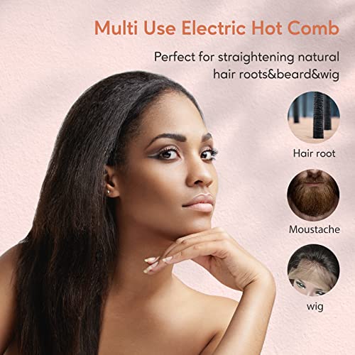 Electric Hot Comb for Lace Front Wigs (Rose Gold)