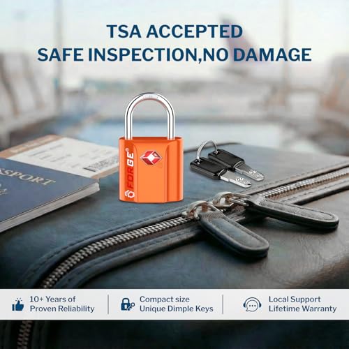 TSA Approved Luggage Locks (Orange 2 Pack)