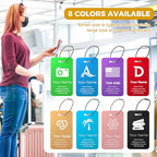 4PCS Personalized Luggage Tag (Gold / Large)