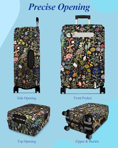 Luggage Cover for Suitcase Tsa Approved Protector (Small (21-23 inches) / Flower)