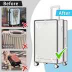 Clear Luggage Cover Protector with Front Pocket Zipper 32 Inch (32inch / 80%clear 20%grey)