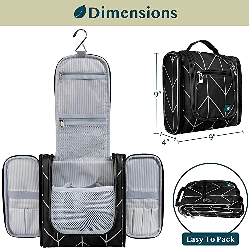 Toiletry Bag Travel Bag for Women Men (Standard (9x4x9) / Black Chevron)