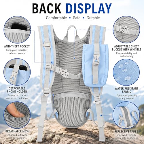 Lightweight Hydration Backpack 2L Water Bladder Pack (Blue / 2L Bladder)