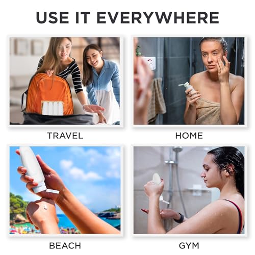 Leak Proof Travel Bottles (3oz 4pc - All White)