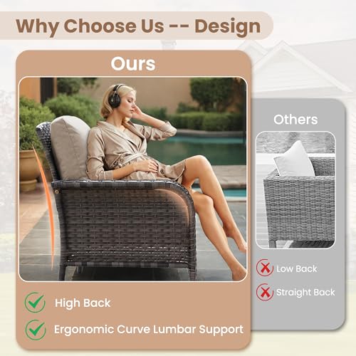 Patio Furniture Set (2 PCS Chairs / Beige Tan)