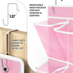 12 Pockets Large Over Door Shoe Organizer (Pink / 2 Pack x 12 Pockets)