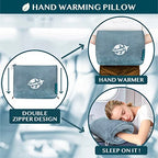 Compact 2-in-1 Travel Blanket Pillow for Airplane Flight, Blue (Dusty Blue / 65 x 40 inches)