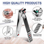 Manicure Pedicure Kit Nail Clippers Set Fingernails & Toenails Vibrissac Scissor 5 Pieces Best Care Tools for Man & Women with Travel Case (Primary Color of Stainless Steel 5 Pieces)