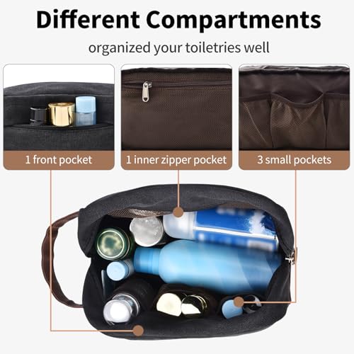 50L Canvas Duffle Bag for Travel Weekender Gym Overnight Carry (Black / 50L)