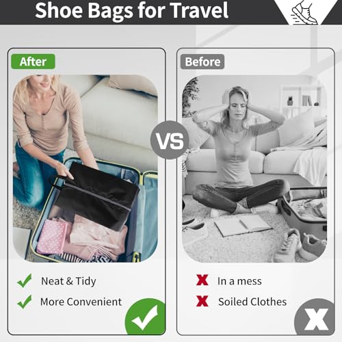 Shoe Bags for Travel (Black)